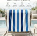 Premium Velour Cabana Beach Towel 4 Pack, 30” x 60” Soft Plush Cotton Pool Towel, Absorbent Quick Dry Towel for Beach and Pool (Riviera Stripe)
