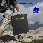 MARBERO 100W Portable Solar Panel 100 Watt Foldable Solar Panel Charger for Power Station, USB/DC Devices 18V Output(10 Connectors) >23% High Efficiency IP68 Waterproof for Camping Outdoor RV Cloudy