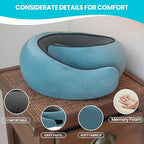 Travel Pillow uses Memory Foam to Support Neck Comfort, car Travel, Compact,Airplane Sleep Pillow Peacock Blue