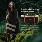 100% Wool Blanket, 62" x 86", Warm, Thick, Washable, Military Wool Blanket, Great for Camping, Outdoors, Sporting Events, Survival Kits