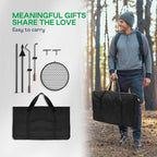 IDZO Swivel Campfire Grill – Heavy Duty Fire Pit Grill Grate, 360° Adjustable Steel Cooking Rack for Open Fire, Portable Outdoor BBQ Campfire Grate for Camping, Hiking, Backyard & Survival Cooking