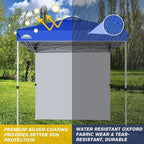 EAGLE PEAK Pop Up Canopy Tent with 1 Sidewall, Easy Setup Event Tent, Outdoor Sun Shade, Wheeled Carry Bag, Stakes and Guy Ropes, Instant Canopy 6.6x6.6, Blue