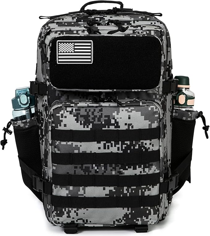 QT&QY 25L/45L Military Tactical Backpack For Men Molle Daypack 3 Day Bug Out Bag Hiking Rucksack With Bottle Holder