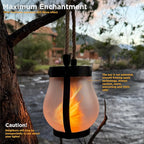 Schoolhouse Solar Lanterns Outdoor Waterproof - Realistic Flickering Flame, 3 Lighting Modes with Rope Handle Design, Waterproof & Solar-Powered for Patio, Garden, Porch, Tabletop Indoor Decor 2 Pack