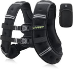 Weighted Vest Women with Pocket, 5 10 15 20 25 30 lbs Weighted Vest for Men, Weight Vest with Reflective Strips Adjustable Buckle Straps for Walking Running Strength Training Cardio Workout