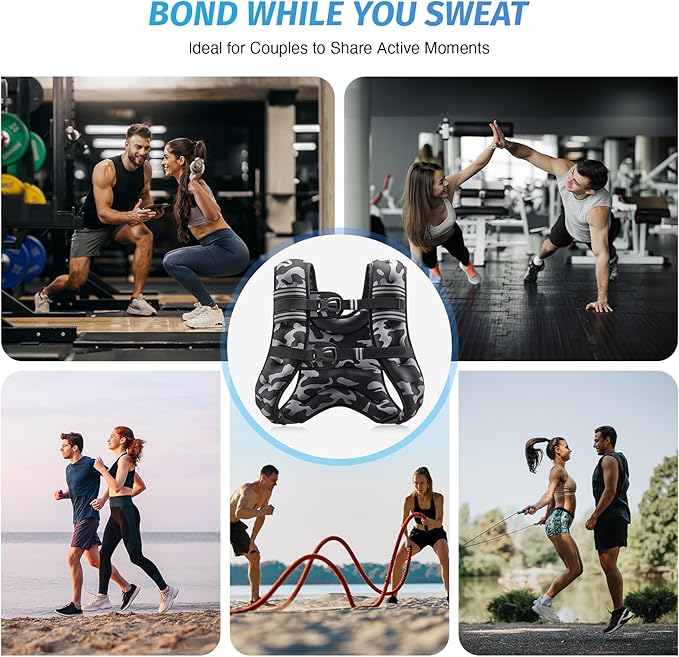 ZELUS Weighted Vest, 6lb/8lb/12lb/16lb/20lb/25lb/30lb Weight Vest with Reflective Stripe for Workout, Strength Training, Running, Fitness, Muscle Building, Weight Loss, Weightlifting