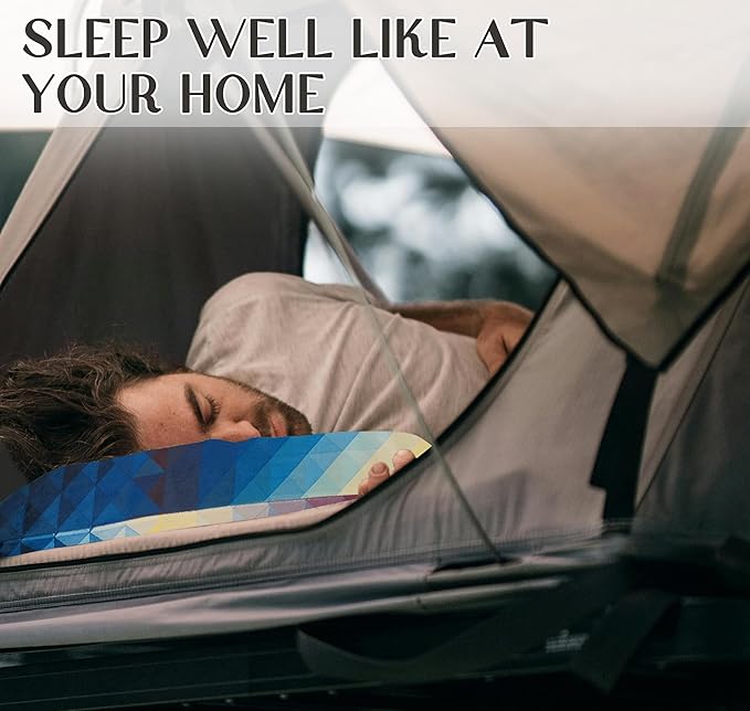 Camping Pillow Shredded Memory Foam Travel Pillows for Sleeping Compressible Lightweight Camp Pillow Washable Backpacking Pillow for Camping & Hiking Firm Supportive Small Pillow for Travel