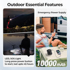 AMACOOL Portable Waist Fan Clip On, MAX 40H Work Time, 10000mAh Rechargeable Wearable Shirt Fan with Light, 16000RPM Powerful 5 Speed Belt Fans Personal Cooling Fans for Outdoor Jobsite Camping Travel