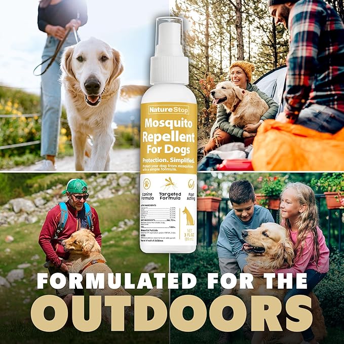 Mosquito Repellent Spray for Dogs, DEET-Free Travel-Size Bug Spray for Outdoor Protection, 3 oz
