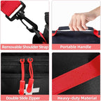 First Aid Bag Empty Large Medical Bag with Shoulder Strap 16”x 9.5” x 7” Medicine Organizer Travel First Aid kit Emergency Supplies Storage Bag for Car, Home, Office, Outdoor (Black)