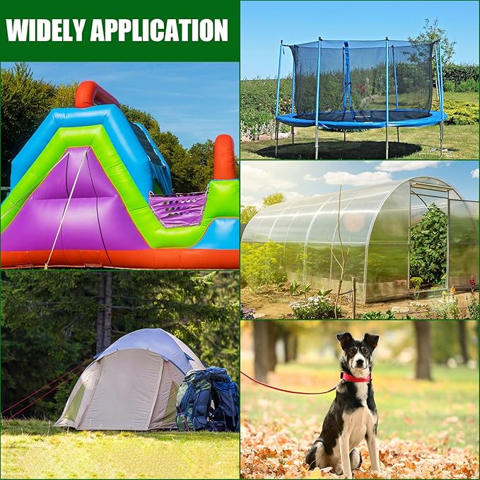 Lasnten 6 Pcs 30 Inch Heavy Duty Ground Anchor Spiral Blade Earth Anchor Kit Metal Anchor Hook Beach Sand Stakes Camping for Securing Animals, Shelters, Tents, Canopies (Silver)