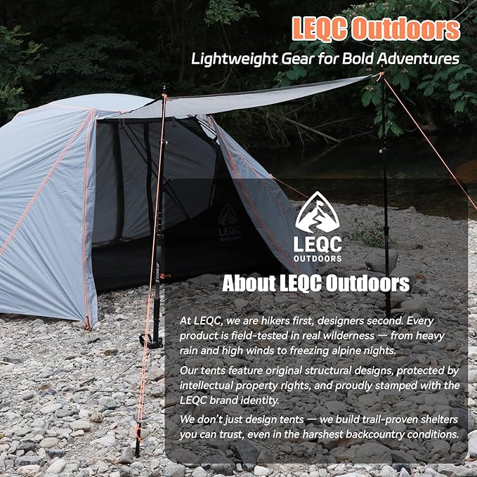 Waterproof Hiking Tent for Backpacking – 2/3/4 Person Easy Up Camping Tent, PU5000mm All Season Windproof Tent for Winter, Cold Weather, Outdoor Hiking & Freestanding Shelter for Mountain Camping