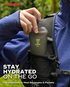 UTOBEST 500ml Soft Flask, 2 Pack Flexible TPU Hydration Water Bottle, Collapsible with 28mm Caliber for Running, Hiking, Cycling, Climbing, and Marathon Green