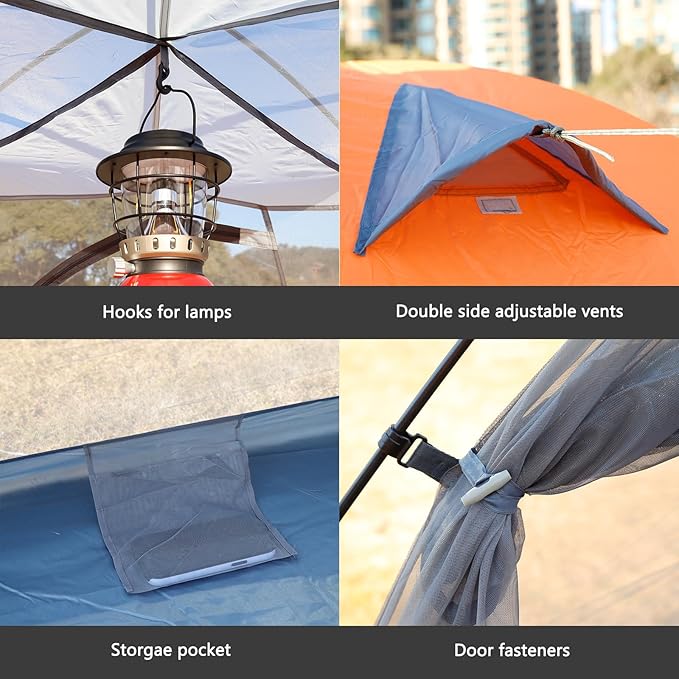 Camping Tent Portable Waterproof Instant Camping Tent with 1-Minute Setup Lightweight Tent for Camping Beach Outdoor Travel Backyard