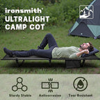 Camping Cot, Portable Camping Bed for Adults Children,Ironsmith Foldable Sleeping cots for Hiking,Camping,Travel,Support 330LB,Foldable Bed for Office nap (Black)