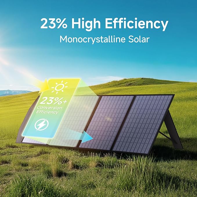 ALLPOWERS SP033 200W Portable Solar Panel Foldable, 23% High Efficiency Solar Charger with MC4 Connectors for Power Station, RV, Camping, Home Use, Compact Folding Solar Panel（SP033-200W