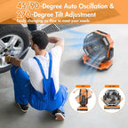 40000mAh Battery Powered Camping Fan - 136H Max Cooling, Rechargeable Battery Operated Oscillating Floor Fan with Charger, Remote & Hook, Portable for Tent Outdoor Patio Garage Hurricane Power Outage