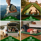 HiiPeak Memory Sleeping Pad, Compact Thick Foam Sleeping Mats with Pillow, 9.5 R-Value Insulated Camping Mattress Pad, Easy Inflate & Deflate, Inflatable Sleep Mat for Backpacking Hiking Car Tent