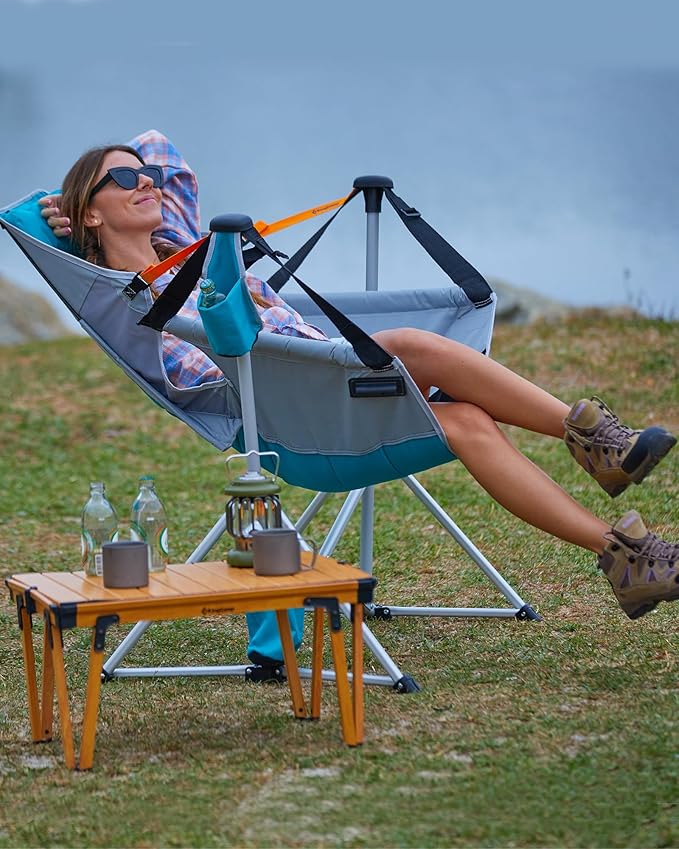 KingCamp Hammock Camping Chair, Swinging Portable Folding Camp Chairs for Adults Max 440lbs Heavy Duty Foldable Oversized Rocker with Aluminum Alloy Frame Cup Holder for Outdoor Beach Patio Sport