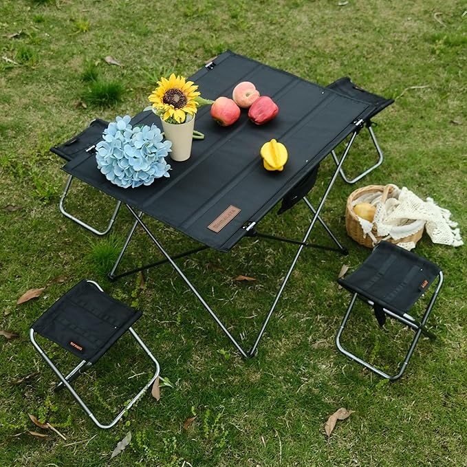 Portable Camping Folding Stool Chair with Bag, Small Lightweight Camp Stool Chair Collapsible for Fishing Hiking Outdoor Beach Backpack Photographer Picnic 9.86"x 8.66"x10.63"