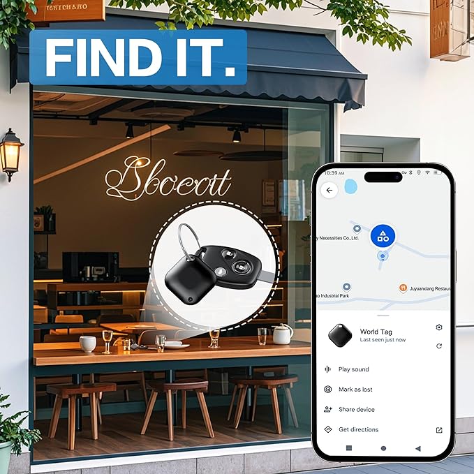 Air Tag for Android, Tags-4 Pack Tracker with 4 Case, Works via Google Find Hub App, Android Tracker Tags, Item Finder for Key, Backpack, Travel and Commute, 2 Black, 2 White (NOT for iOS)