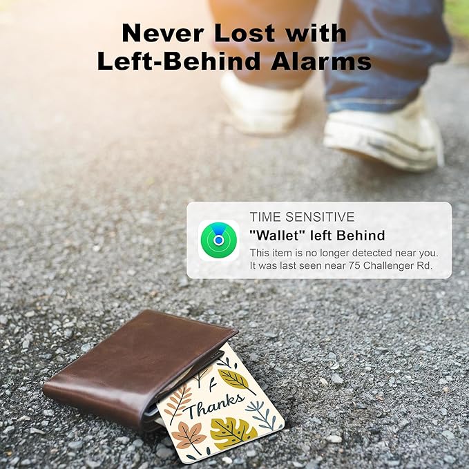 Wallet Tracker Card (iOS Only), Rechargeable Bluetooth Smart Tracking for Apple Find My Compatible Anti Tracker for Men Women Slim Item Locator for Purse Passport Key Luggage Tag (1Pcs/THKS FLR)