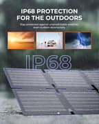 BigBlue 60W Portable Compact Solar Panel with PD 45W USB-C, 20W USB-A, DC Ports for Power Stations, Cellphones, Power Banks, Tablets, IP68 Waterproof, Foldable Camping Solar Charger with Kickstand