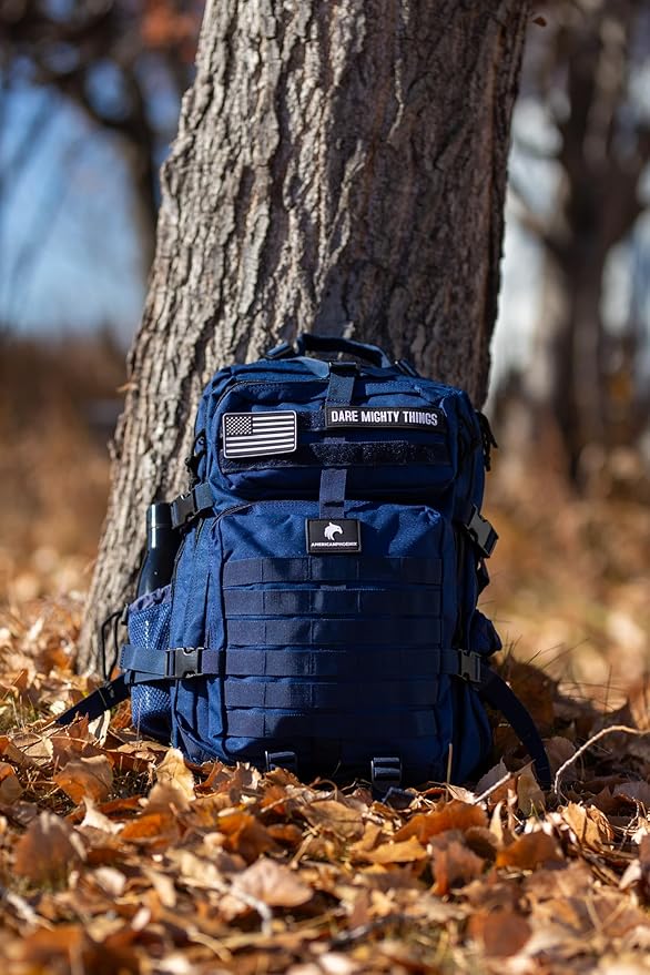 AMERICANPHOENIX 45L Elite Tactical Backpack | 3X Stronger Work & Military Backpack | Water Resistant and Heavy Duty | 3 Day MOLLE Bug Out Bag (Atlantic Blue)