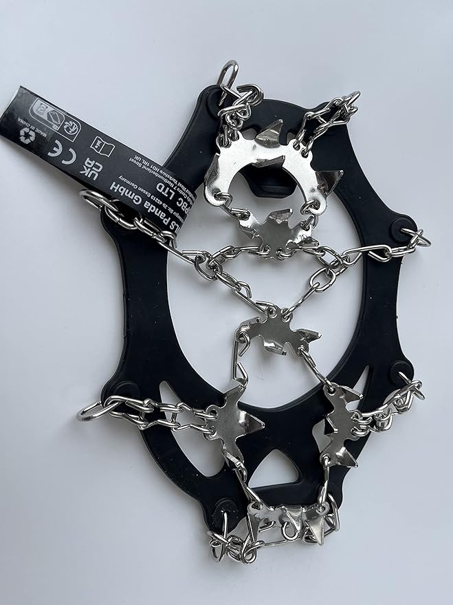 WIN.MAX Crampons for Shoes, Traction Cleats Ice Snow Grips with 19 Stainless Steel Spikes, Shoe Talons Anti - Slip Boots Spikes for Walking, Jogging, Climbing and Hiking