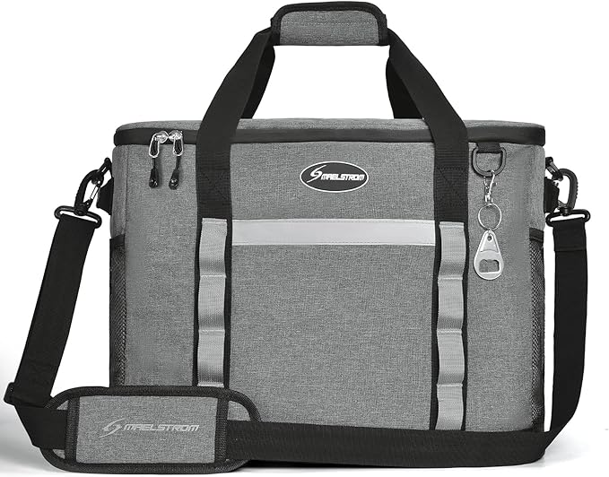Maelstrom Collapsible Soft Cooler Bag, 24/30/60/75 Cans Beach Cooler, Ice Chest, Leakproof & Portable for Beach, Camping, Road Trips & Grocery Shopping