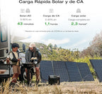 EF ECOFLOW Solar Generator DELTA 2 Max 2048Wh with 220W Solar Panel, LiFePO4 Battery Portable Power Station, Up to 3400W AC Output, AC + Solar Fast Dual Charging 0-100% in 1 Hr For Outdoor Camping RV