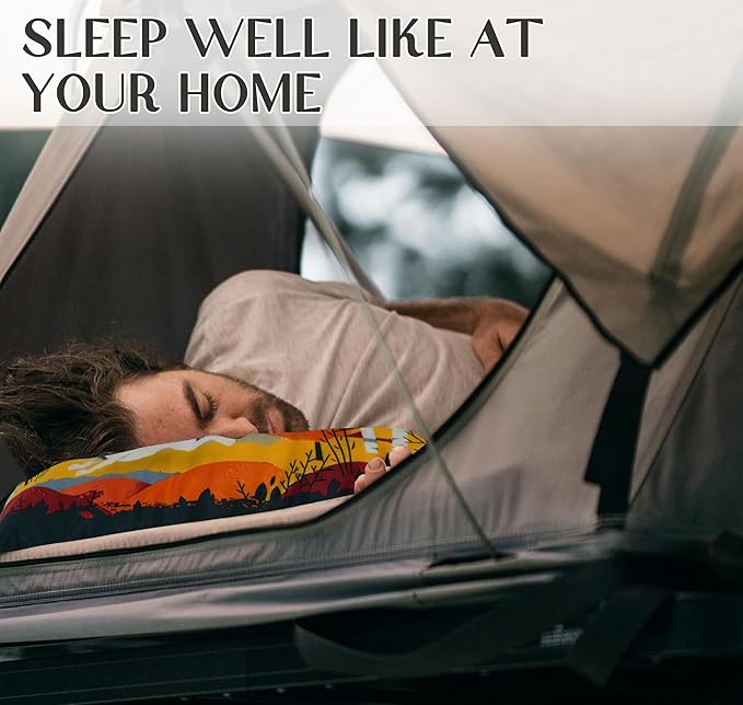 Camping Pillow Shredded Memory Foam Travel Pillows for Sleeping Compressible Lightweight Camp Pillow Washable Backpacking Pillow for Camping & Hiking Firm Supportive Small Pillow for Travel