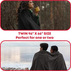 Military Wool Blanket 80% Wool - Warm, Washable, Perfect for Outdoors, Camping, Picnics, Travel, Car & Bushcraft Emergency Blanket, 96" x 66", 5 lbs. - Grey – Twin Size