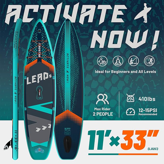 Lead 11‘ x 33" / 12’×35" Inflatable Stand Up Paddle Board - Premium SUP Board Kit - Ultra Stable Paddleboard for Adults & Youth - All Skill Levels - for Lakes, Oceans