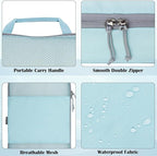 Compression Packing Cubes for Travel Essentials, 2 Set Expandable Compression Bags for Travel Packing Cubes for Suitcase Luggage Organizer Bags, Blue Mesh