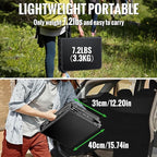 GARLLEN Folding Camping Table, 3-Adjustable Height Portable Picnic Table with Carrying Bag, Lightweight Aluminum Folding Outdoor Table for Camping, BBQ, Picnic, 34.2" L x 15.7" W, Black