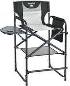 SUNNYFEEL Tall Camping Directors Chair, Portable Folding Artist Makeup Chair with Side Table, Pocket, Footrest, Heavy Duty for Beach,Trip,Picnic,Concert Outdoor Foldable Camp Lawn Chairs