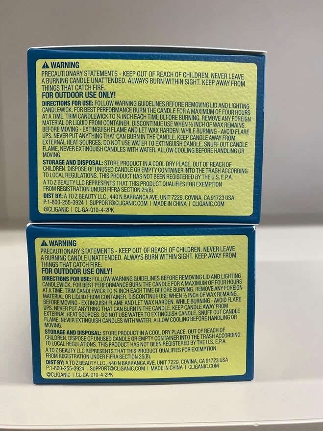 Cliganic Natural Mosquito Repellent Candle (Pack of 4) | Citronella, DEET Free, Essential Oil Infused for Outdoor, Camping | Burns 18 Hours