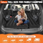 SUV Air Mattress: Inflatable Car Air Mattress for Camping, Flocking Car Bed with Air Pump & 2 Pillows, Portable Sleeping Pad Mattress for Home Car Travel Camping Black