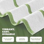 White Classic Cotton Pool Towels Oversized 30 x 60 Inches, Ultra Absorbent and Low Lint Striped Beach Towels for Adults, Stripes Design Luxury Extra Large Bath Towels, Green, 4 Pack