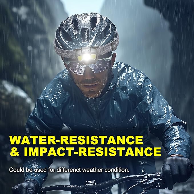 2 Pack Headlamp Rechargeable, 1400 Lumen Lightweight Head Lamps LED Rechargeable with White Green Red Light, Waterproof Motion Sensor Head Lamp,14 Modes with Memory Function for Running