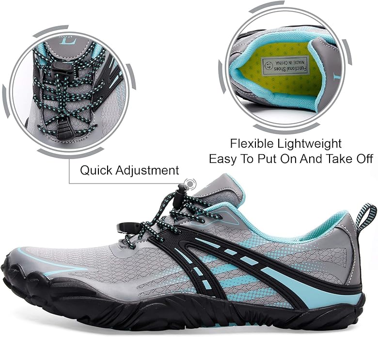 L-RUN Barefoot Water Shoes Women Mens Aqua Sock Athletic Hiking Water Sports Shoes for Swim Beach Pool Sand Diving Walking