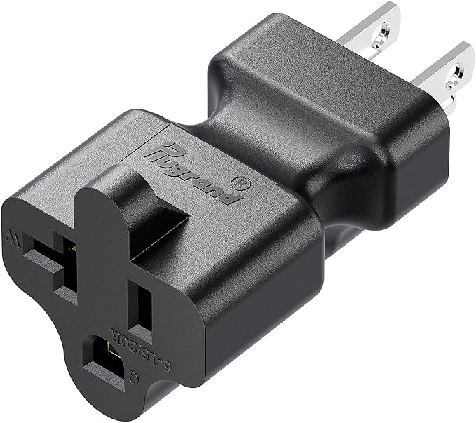 15 Amp Household AC Plug to 20 Amp T Blade Power Adapter,15 Amp to 20 Amp Plug Adapter Converter Nema 5-15P to 5-15R/5-20R Comb AC Adapter