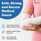 California Basics 36-Pack Gauze Bandage Roll with Tape, 4 Inches x 4 Yards - Soft, Stretchable & Breathable Wrap for Wound Care, First Aid & Medical Supplies - White
