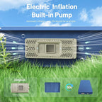 Sleeping Pad for Camping, Self Inflating 4" Ultra-Thick Memory Foam Camping Mat with Built-in Electric Pump, 9.5 R-Value Insulated Air Mattress Sleeping Pads for Car Travel Tent Cot