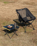 iClimb Ultralight Compact Camping Folding Beach Chair with Anti-Sinking Large Feet and Back Support Webbing (Brown - Square Frame - 2PC)