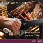 Anolon Advanced Hard Anodized Nonstick Divided Grill / Griddle Pan / Skillet - 12.5 Inch, Gray