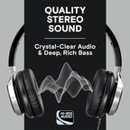 ARTIX CL750 Wired Headphones with Mic — Noise Isolating On-Ear Headphones for Computer and Laptop Wired, Plug in Corded Headphone with Wire (Foldable, Aux Jack 3.5mm)