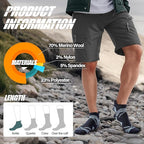 ANTSANG 6 Pairs Merino Wool Ankle Hiking Running Socks Compression Thick Cushion Breathable No Show Socks for Men Women