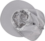 Home Prefer UPF 50+ Mens Wide Brim Fishing Hat with Neck Flap Sun Hat for Men Women Sun Protection Cap